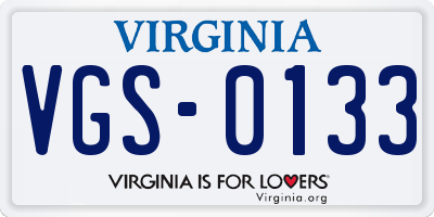 VA license plate VGS0133