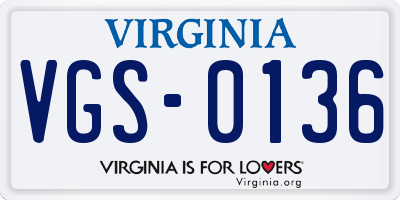 VA license plate VGS0136