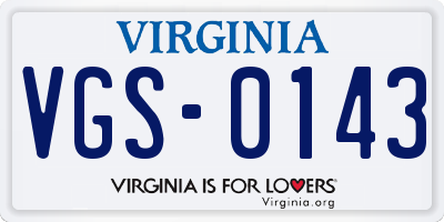 VA license plate VGS0143
