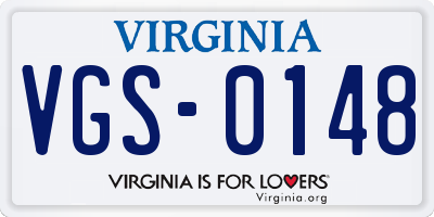 VA license plate VGS0148
