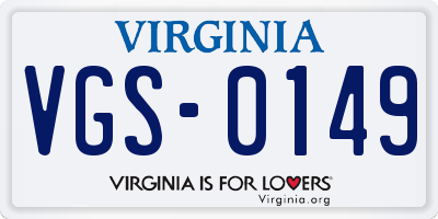 VA license plate VGS0149