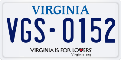 VA license plate VGS0152