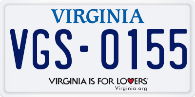 VA license plate VGS0155