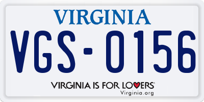 VA license plate VGS0156