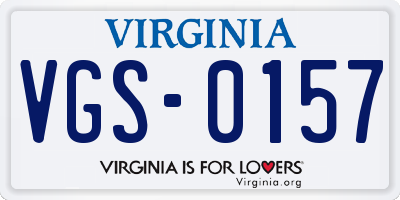 VA license plate VGS0157