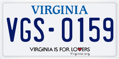 VA license plate VGS0159