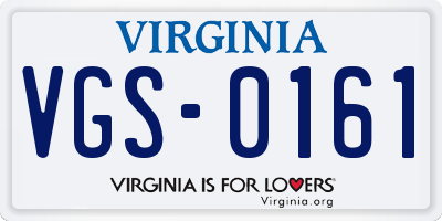 VA license plate VGS0161