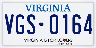 VA license plate VGS0164