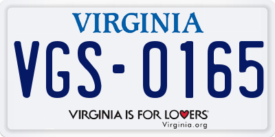 VA license plate VGS0165