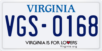VA license plate VGS0168