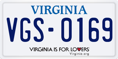 VA license plate VGS0169