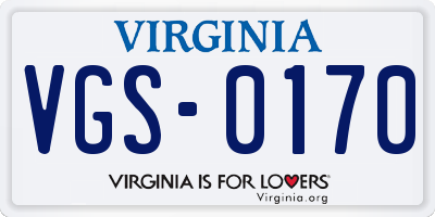 VA license plate VGS0170