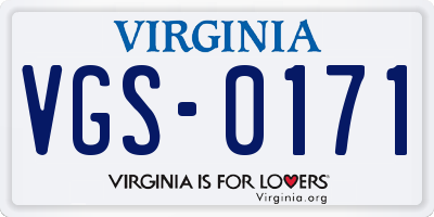 VA license plate VGS0171