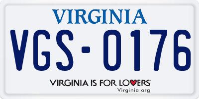 VA license plate VGS0176