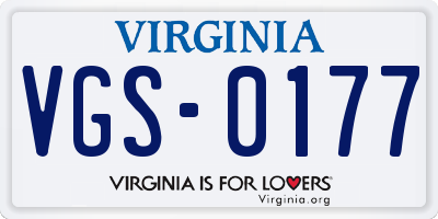 VA license plate VGS0177