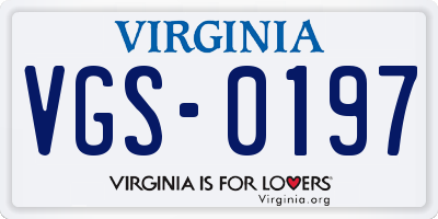 VA license plate VGS0197