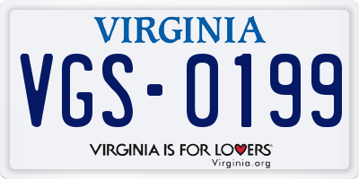 VA license plate VGS0199