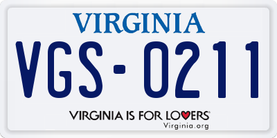 VA license plate VGS0211