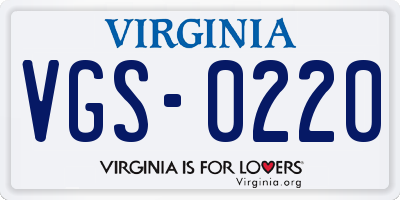 VA license plate VGS0220