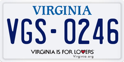 VA license plate VGS0246