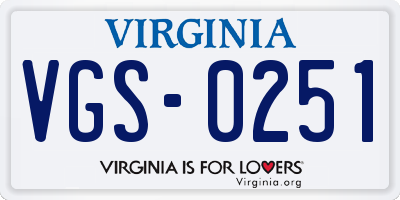 VA license plate VGS0251