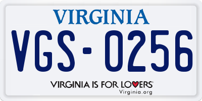 VA license plate VGS0256