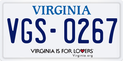 VA license plate VGS0267