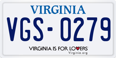 VA license plate VGS0279