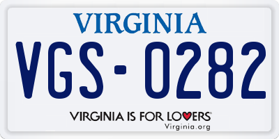 VA license plate VGS0282