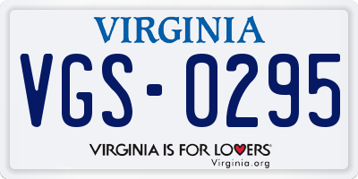 VA license plate VGS0295