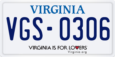 VA license plate VGS0306