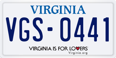 VA license plate VGS0441