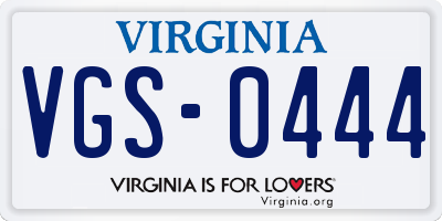 VA license plate VGS0444