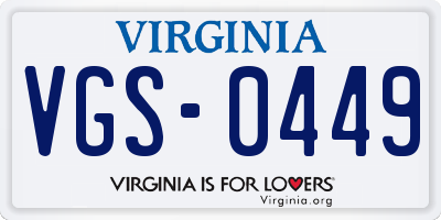VA license plate VGS0449
