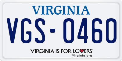 VA license plate VGS0460