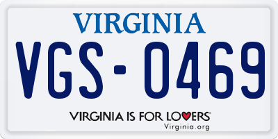 VA license plate VGS0469