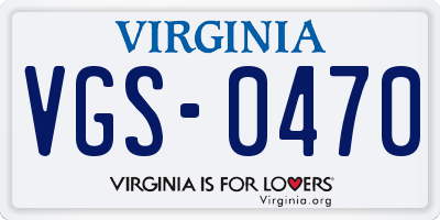 VA license plate VGS0470