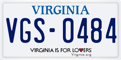 VA license plate VGS0484