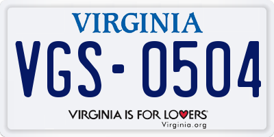 VA license plate VGS0504
