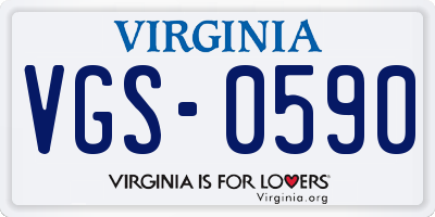 VA license plate VGS0590