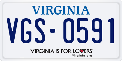 VA license plate VGS0591