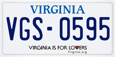 VA license plate VGS0595
