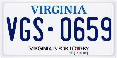 VA license plate VGS0659