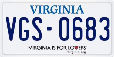 VA license plate VGS0683