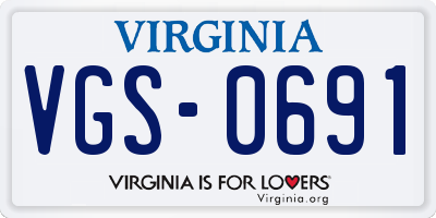 VA license plate VGS0691