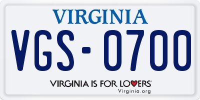 VA license plate VGS0700
