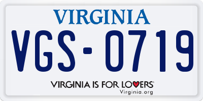 VA license plate VGS0719