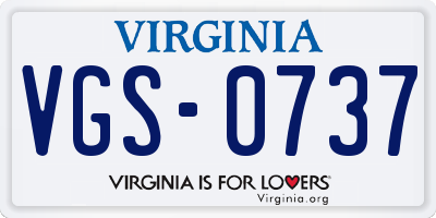 VA license plate VGS0737