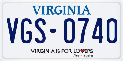 VA license plate VGS0740