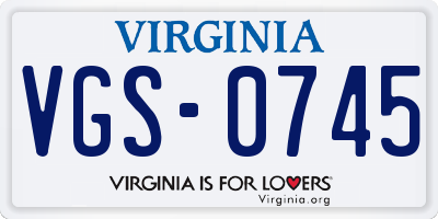 VA license plate VGS0745